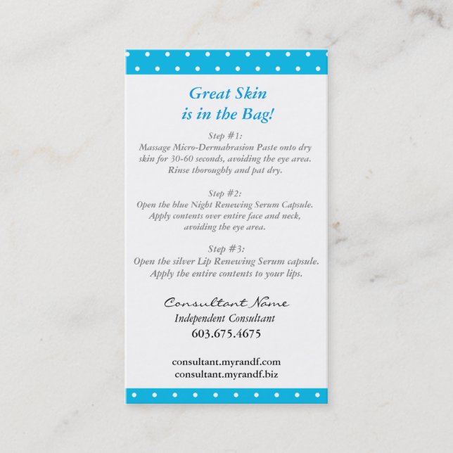 Mini- ansikts- anvisningskort visitkort (Framsida)