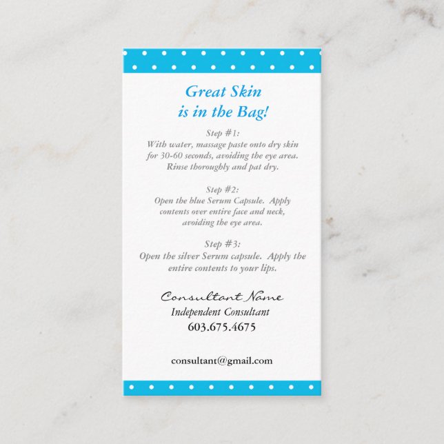 Mini- ansikts- anvisningskort visitkort (Framsida)