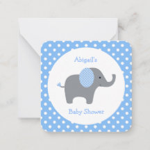 Mini-anteckningskort för Cute Blue Elephant Tack