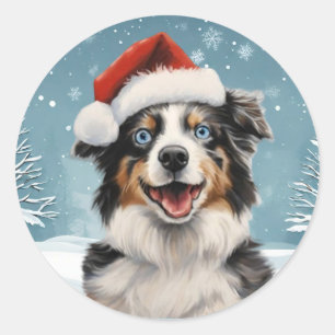 Mini Aussie 2 Helgdag Stickers Runt Klistermärke