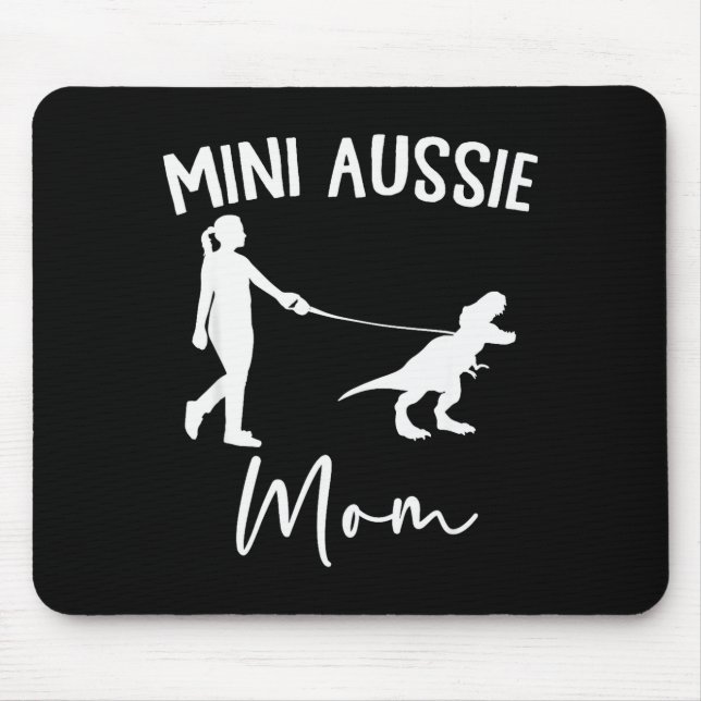 Mini Aussie Mamma Australisk Shepherd Hund Dinosau Musmatta (Framsidan)