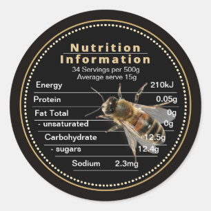 Mini Australia Honung Nutrition Information Bee Runt Klistermärke