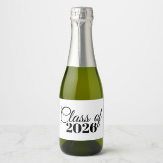 Mini-avgångsetikett för champagneflaska Klass 26