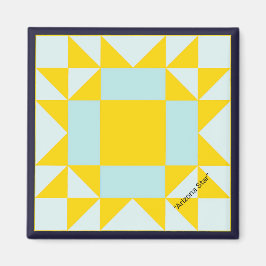 Mini Barn Quilt Arizona Star Magnet