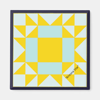 Mini Barn Quilt Arizona Star Magnet