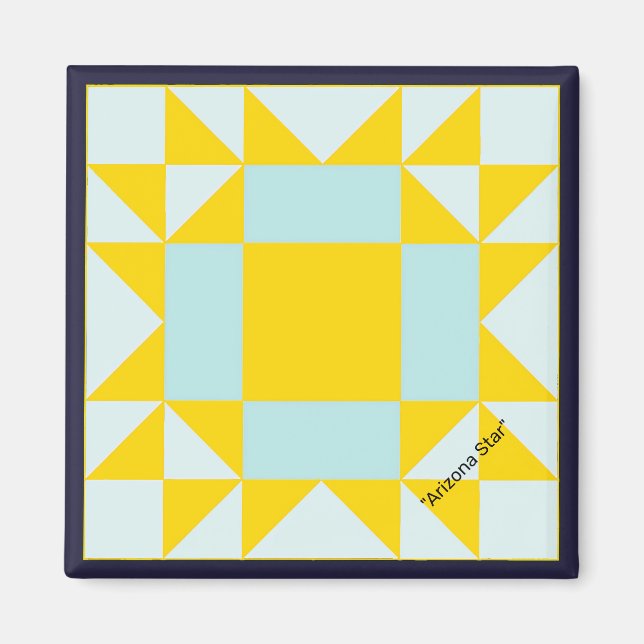Mini Barn Quilt Arizona Star Magnet (Framsidan)