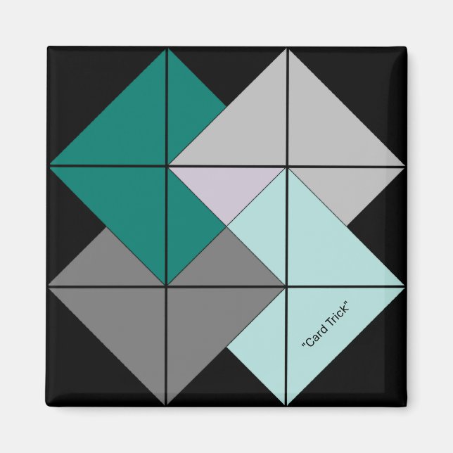 Mini Barn Quilt Card Trick Magnet (Framsidan)