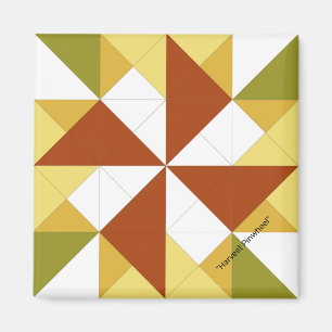 Mini Barn Quilt Harvest Pinjul Magnet