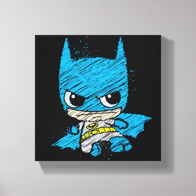 Mini Batman Sketch Canvastryck (Framsida)