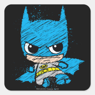 Mini Batman Sketch Fyrkantigt Klistermärke