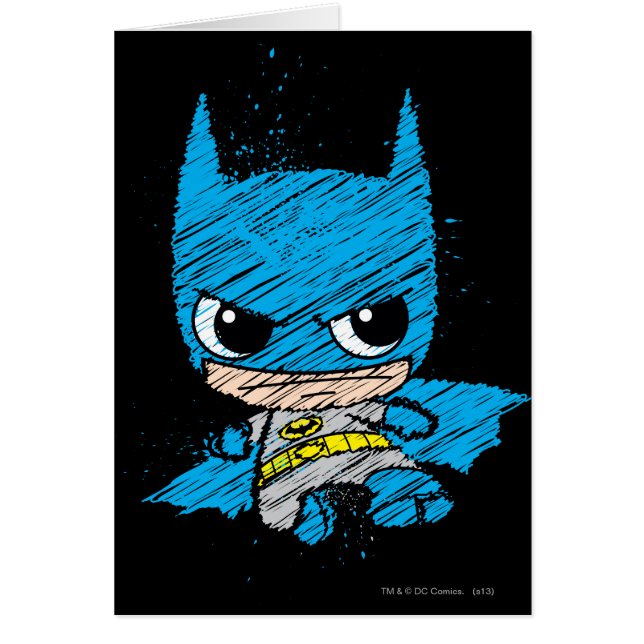 Mini Batman Sketch Hälsningskort (Framsidan)