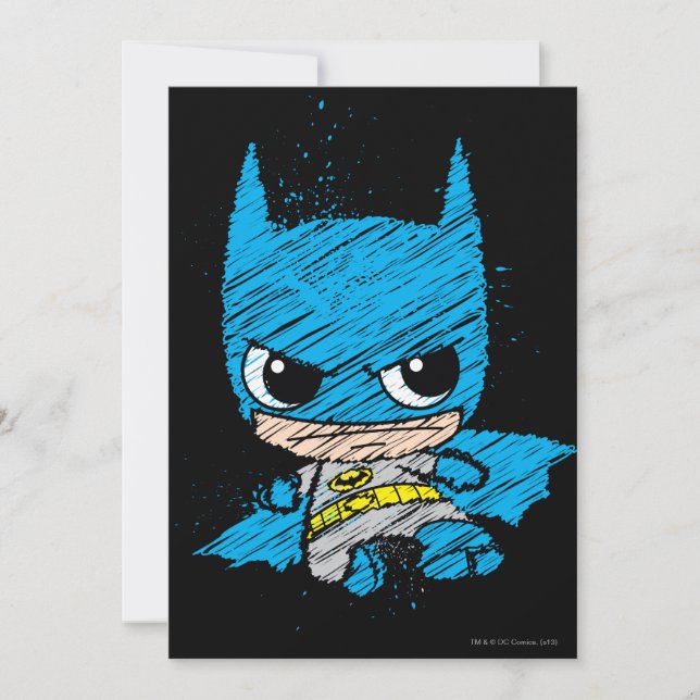 Mini Batman Sketch Inbjudningar (Framsida)