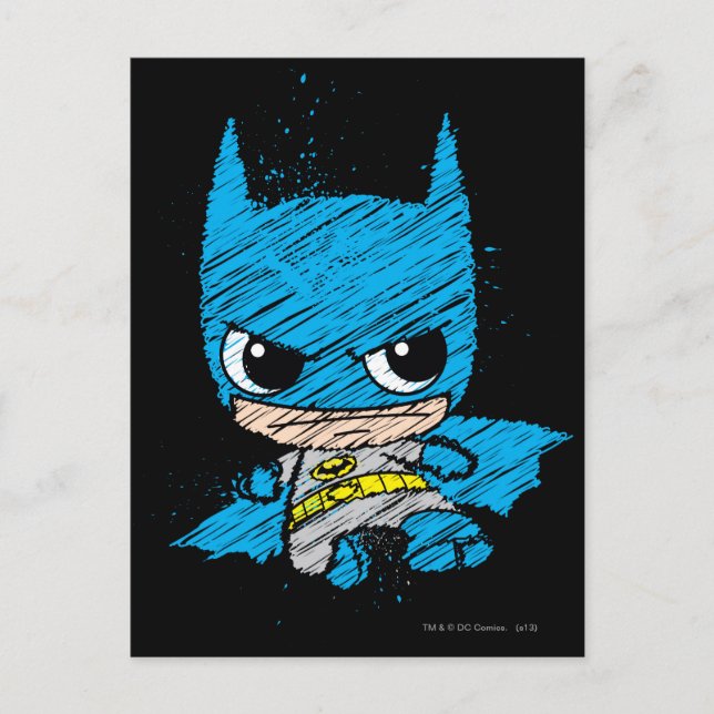 Mini Batman Sketch Vykort (Framsida)