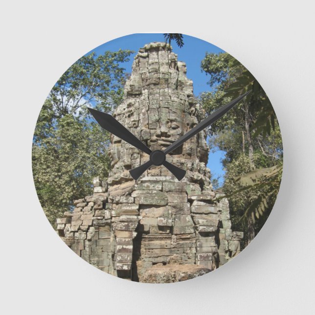 Mini Bayon ... Ta Prohm, Siem RAP, Kambodja Rund Klocka (Framsida)