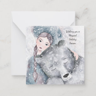 MINI Bear Snö Princess Bleak Midvinter Helgdag Anteckningskort