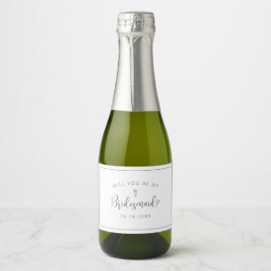 Mini Beverage-etikett för minimalistisk Bridesmaid