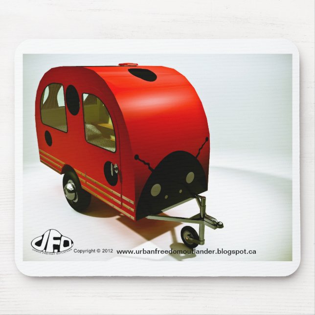 Mini Bike Camper Ladybug stil Mousepad Musmatta (Framsidan)