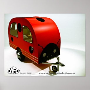Mini Bike Camper Ladybug stil Poster