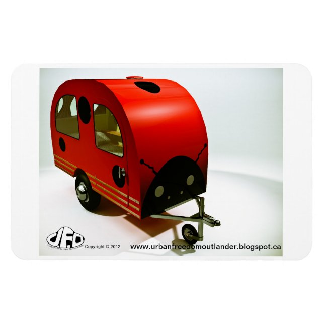 Mini Bike Camper Ladybug stil Premium Magnet (Horisontell)
