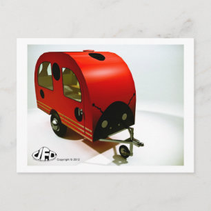 Mini Bike Camper Ladybug stil vykort