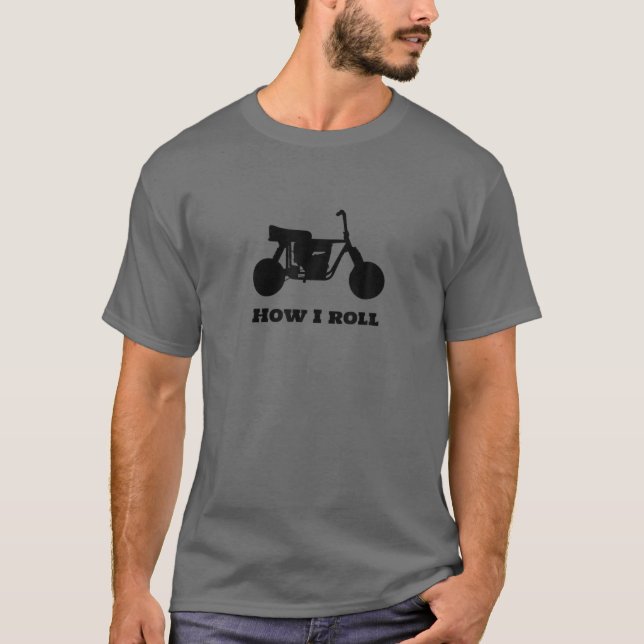 Mini-Bike med hur jag rullar Ord framtill T Shirt (Framsida)