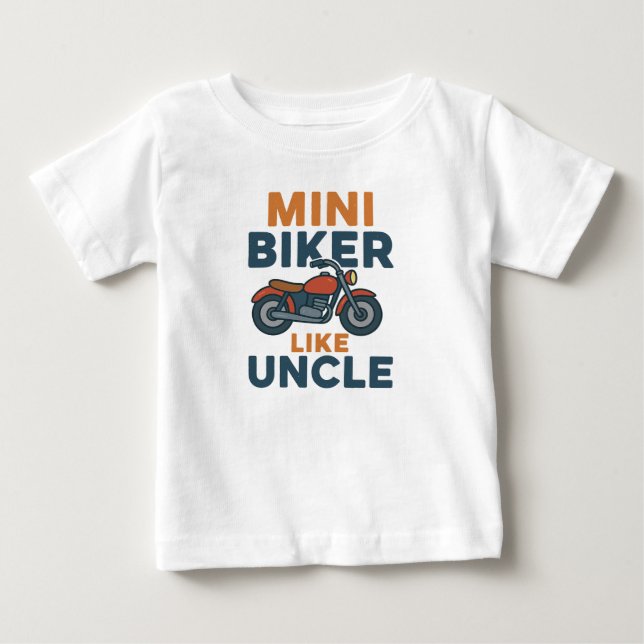 Mini Biker som farbror Coola motorcykel T Shirt (Framsida)
