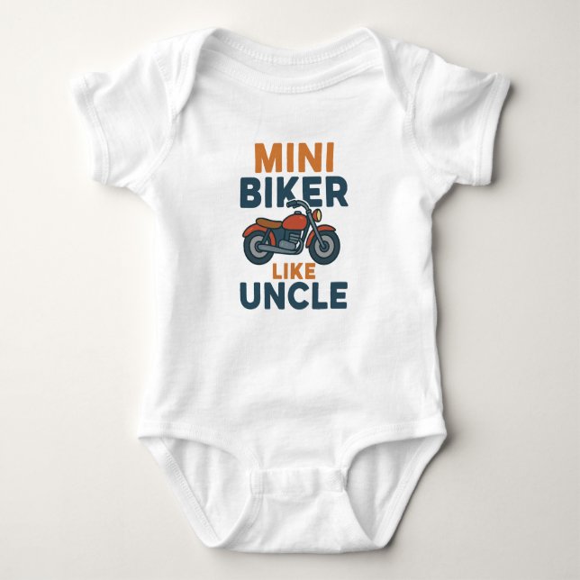 Mini Biker som farbror Coola motorcykel T Shirt (Framsida)