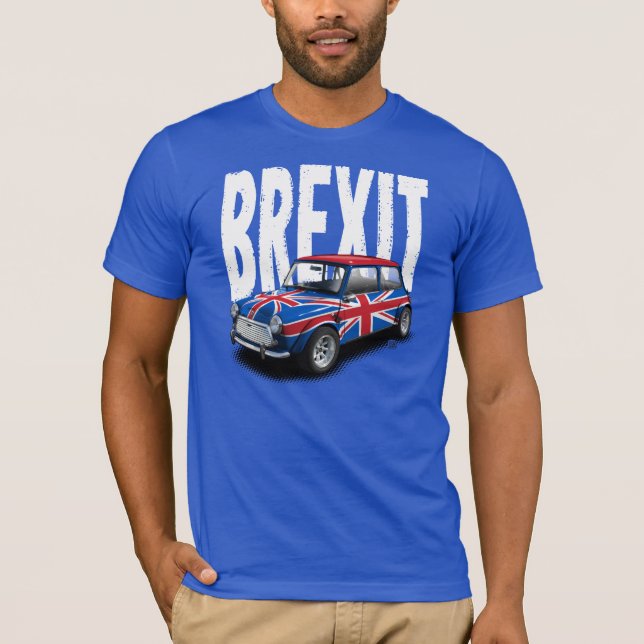 Mini- bil för Brexit klassiker på blåttT-tröja T-shirt (Framsida)
