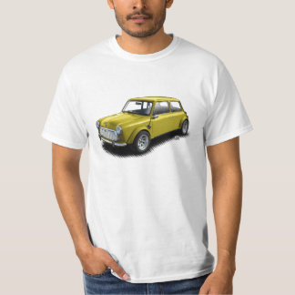 Mini- bil för klassikergult 1969 på vitT-tröja T Shirt