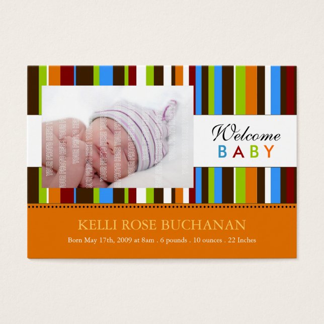 Mini Birth Announcement Card Visitkort (Framsidan)