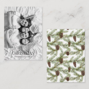 Mini Black & White Photo Gräs Cone God jul Anteckningskort