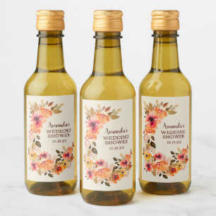 Mini-Blommigt för höstsvag Vinetikett