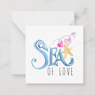 Mini Blue Ocean Inspired Valentines day-kort Anteckningskort