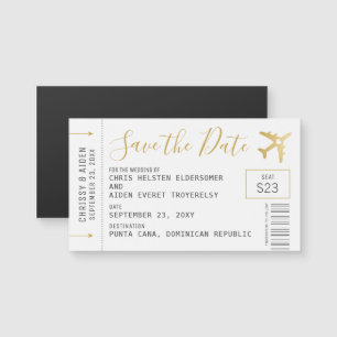 Mini Boarding Pass Destination Spara Date Magnet