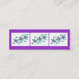 Mini- bokmärkekort, purpurfärgade Primroseblommor Mini Visitkort