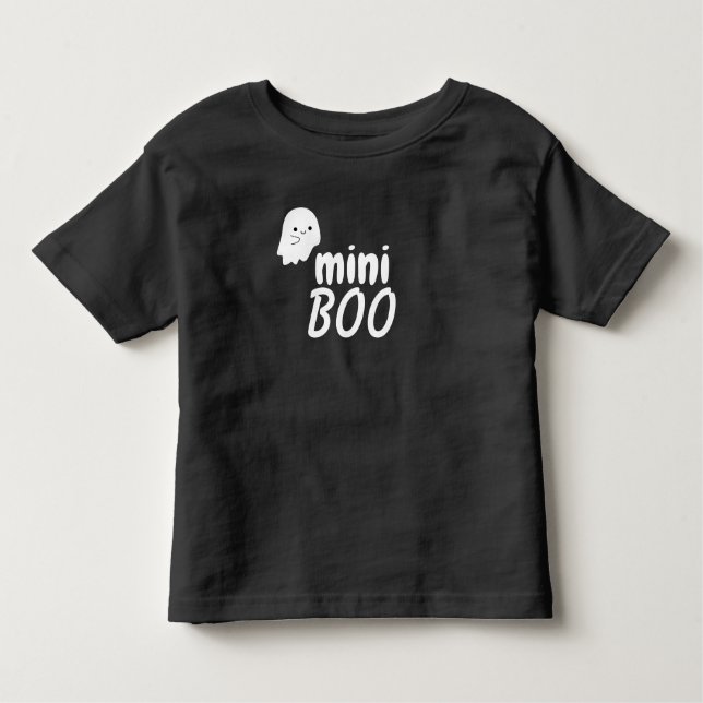 Mini BOO Cute Ghost Halloween-familjmatchning T Shirt (Framsida)