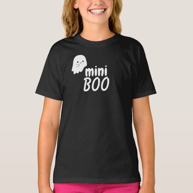 Mini BOO Halloween Cute Ghost Family Matching Girl T Shirt (Framsida)