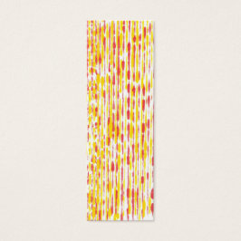Mini Bookmark-kort, gult och orange mönster Litet Visitkort
