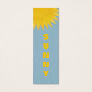 Mini Bookmark-kort, gult orange Sunny Sol Litet Visitkort