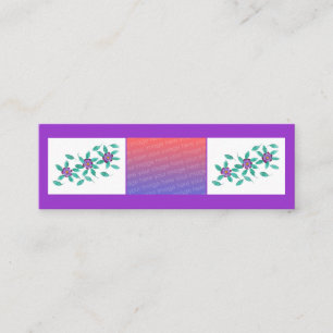 Mini Bookmark-kort Lila blommor ditt foto Visitkort