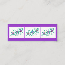 Mini Bookmark-kort, Lila Primrose Flowers Mini 