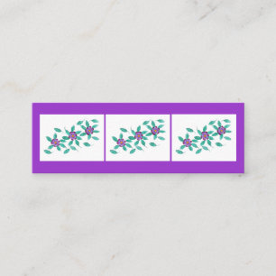 Mini Bookmark-kort, Lila Primrose Flowers Mini Visitkort
