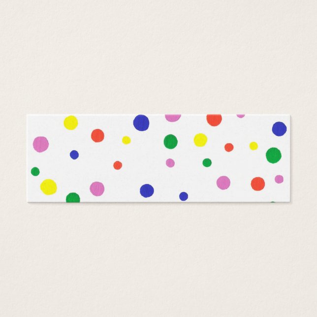 Mini Bookmark-kort med färgad polka dots Litet Visitkort (Framsidan)