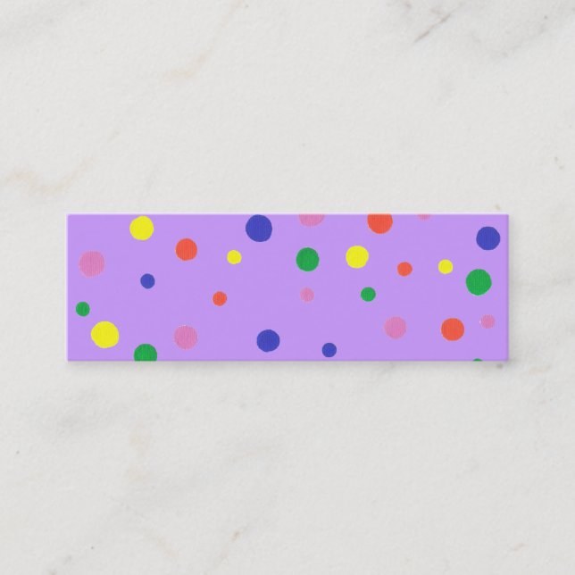 Mini Bookmark-kort med färgat polka dots Visitkort (Framsida)