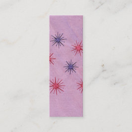 Mini Bookmark-kort, Red & Lila Flower Mönster Visitkort