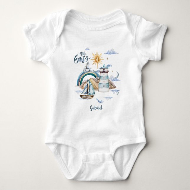 Mini Bossfartyg i havet Anpassningsbart T Shirt (Framsida)