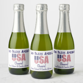Mini Bottles USA Flag 4th of July Red White Blue