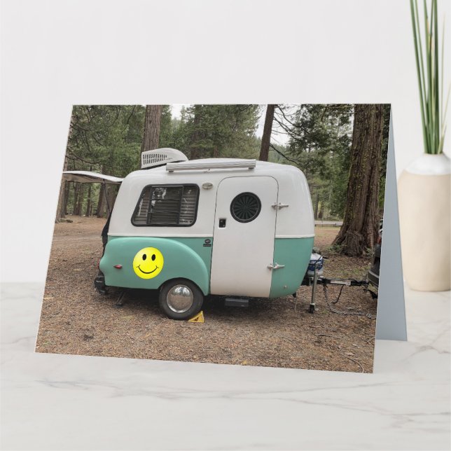 MINI CAMPERVAGN FÖDELSEDAG KORT (Framsida)