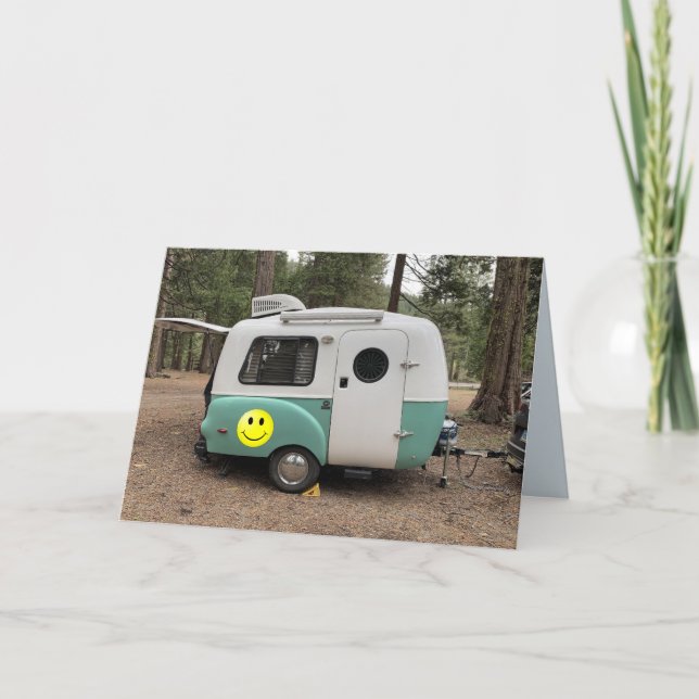 MINI CAMPERVAGN FÖDELSEDAG KORT (Framsida)
