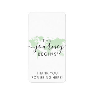 Mini Candy Pub Wrap Grönt World Map Journey Theme Adressetikett